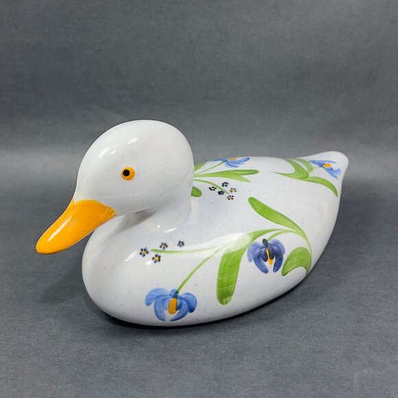 Vtg N S Gustin Ceramic Duck Bird Decoy Artware USA Cottage Farm Figurine Nature - Picture 2 of 16